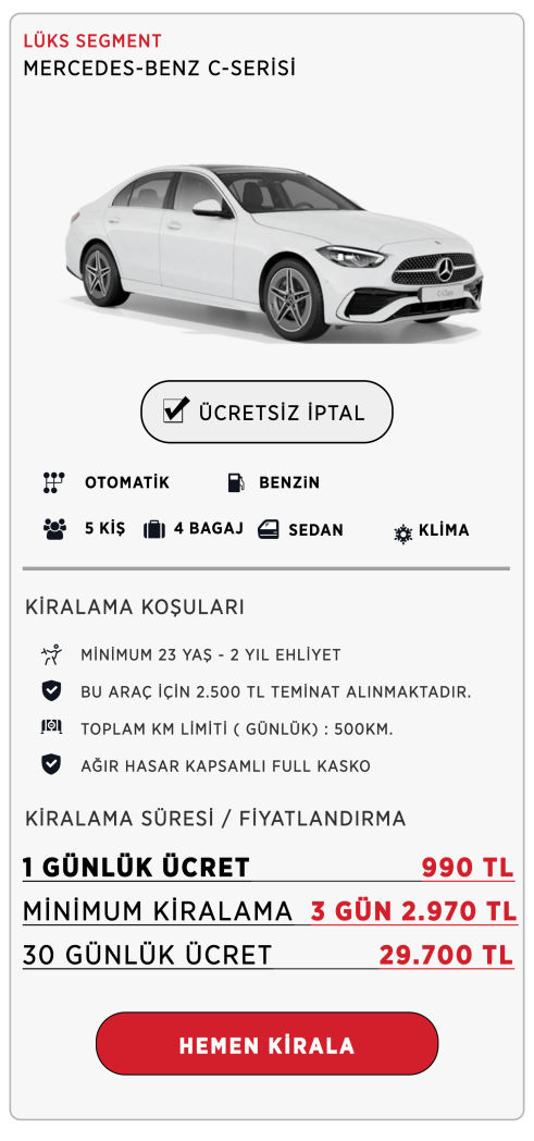 Kiralık Mercedes c180 - Aylık Kiralık Mercedes - Aylık Kiralık Araç - Günlük Mercedes - Günlük Araç